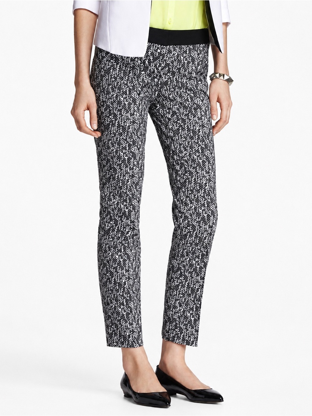 Express Editor Herringbone Low Rise Cropped Pants Sz 2